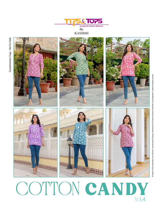 Cotton Candy Vol 4 By Tips And Tops Printed Short Ladies Tops Wholesale Online
